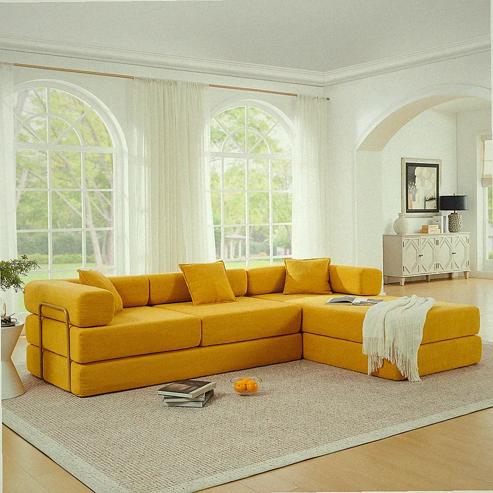 108'' Modular Sectional Sofa with L-Shape Chaise, Boneless Cloud Couch with Dee