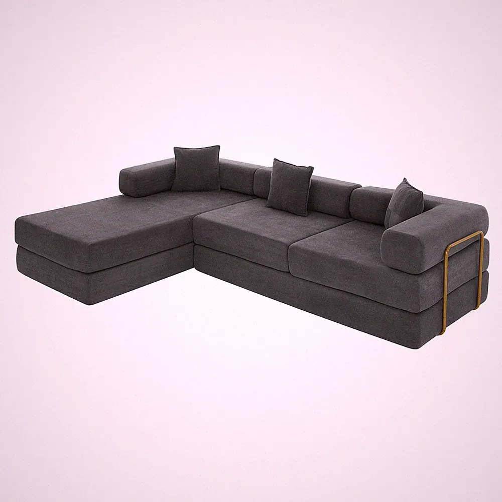 108" Modular Sectional Sofa with L-Shape Chaise, Deep Seat Cloud Couch