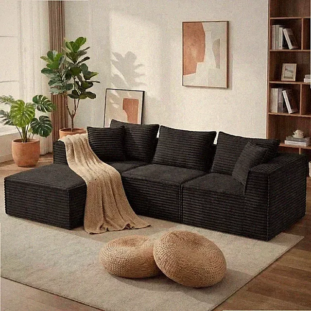 108" Sectional Couches for Living Room Cloud Memory Couch Sofa with Upholster...