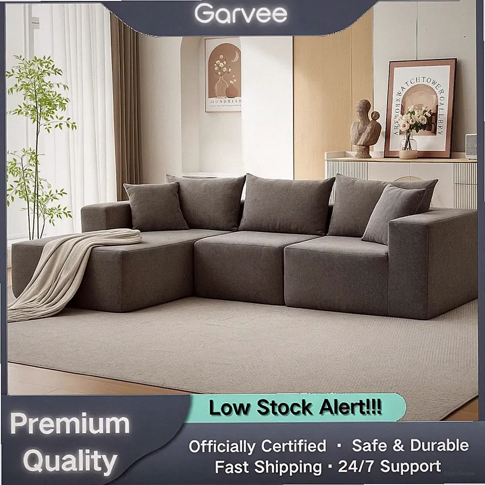 108in Modular Sectional Sofa L-Shaped Chaise, Modern Cloud Couch, Deep Seat