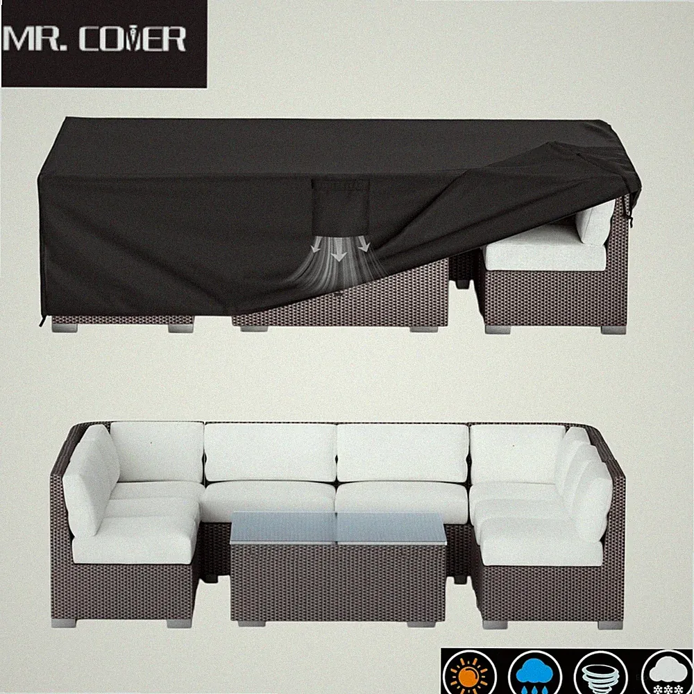 108"x82"x28" Patio Furniture Cover Outdoor Sectional Sofa Set Cover Heavy Duty