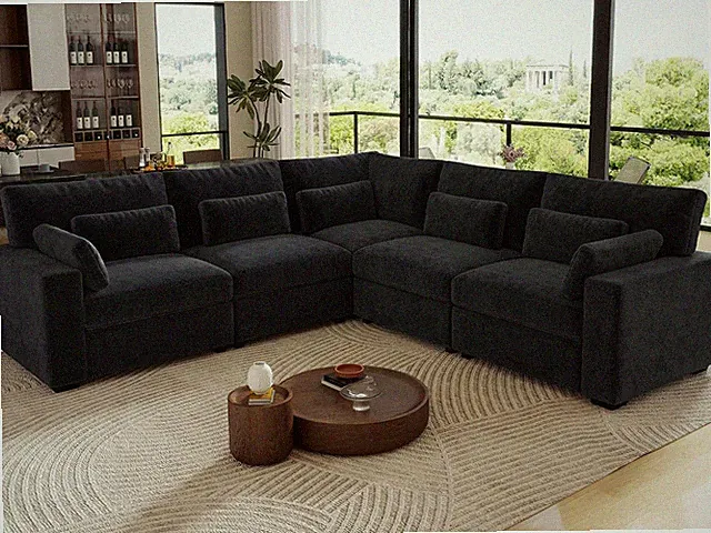 109.1"" Modular Sectional Sofa, L Shaped Cloud Couch with Extra Deep Seat, Comfo