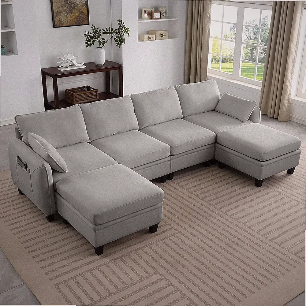 109.4” Modular Sectional Sofa Couch with Storage, Convertible U Shaped Couches f
