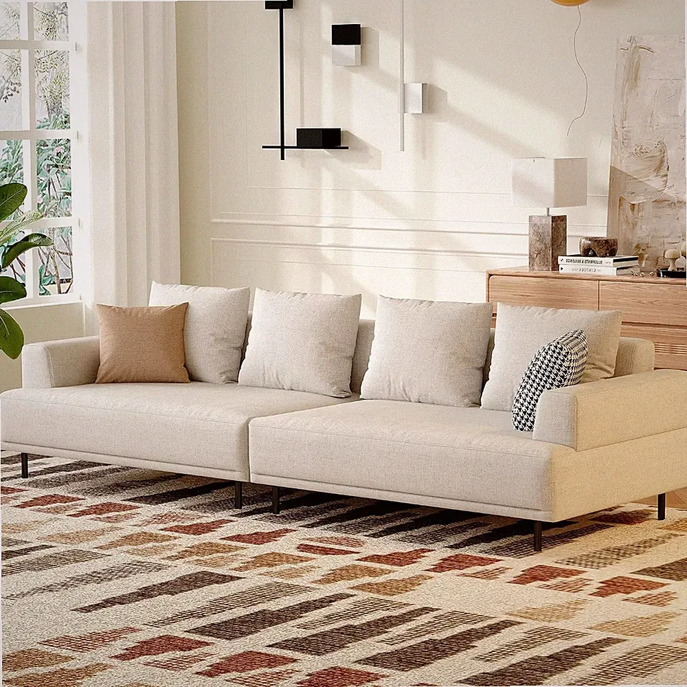 109.44" 4 Seater Sectional Sofa, Deep Seat Fabric Couch
