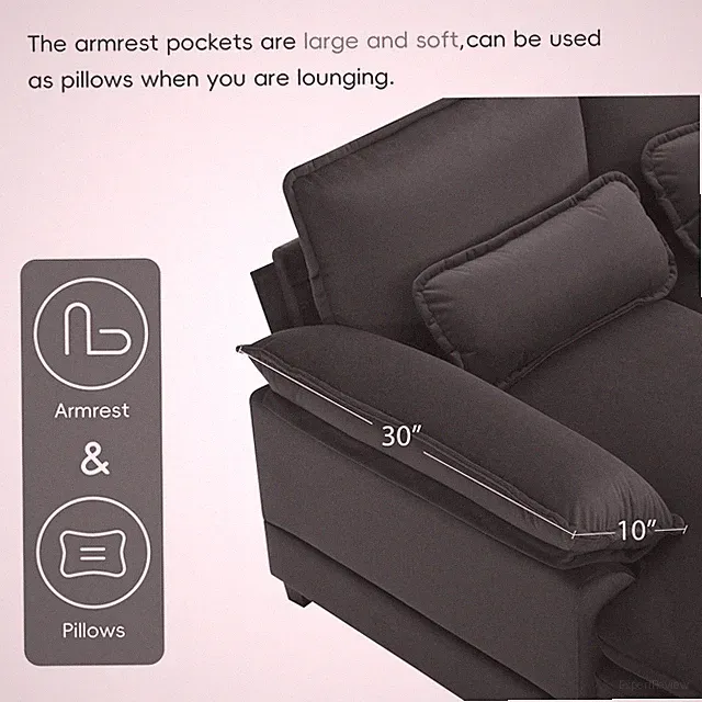 109.8*55.9" Modern U-shaped Sectional Sofa,6-seat Upholstered Symmetrical Sofa