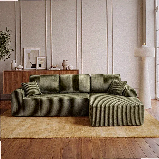 109"Cloud Modular Sectional Sofa Couch w/L-Shape Chaise,Modern Minimalist Uph