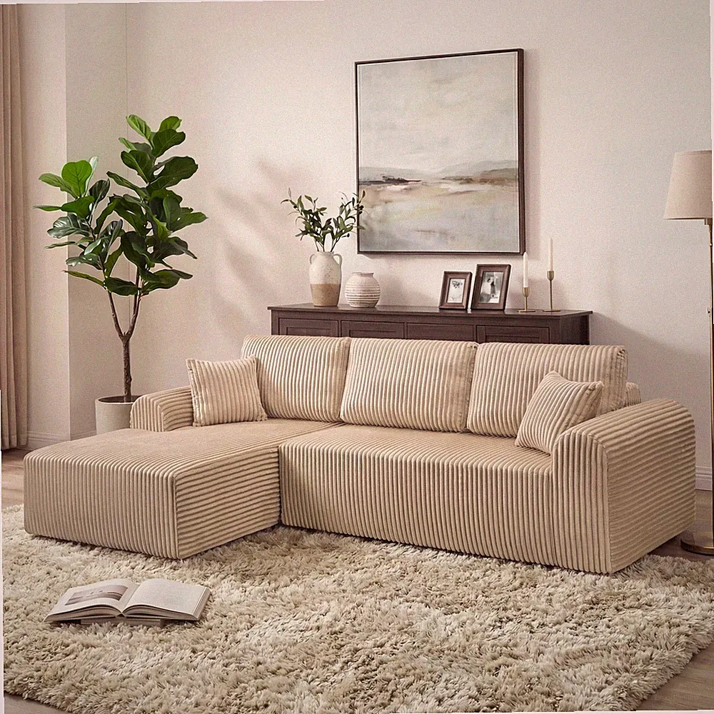 109"Cloud Modular Sectional Sofa Couch w/L-Shape Chaise,Modern Minimalist Uphols