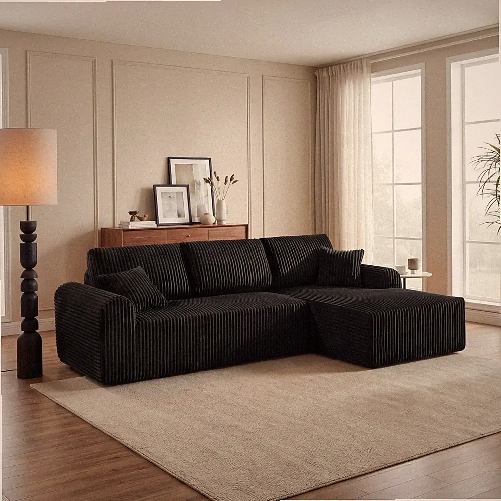 109" Cloud Modular Sofa, Right Chaise Sectional, Deep Seat Couch, No Assembly