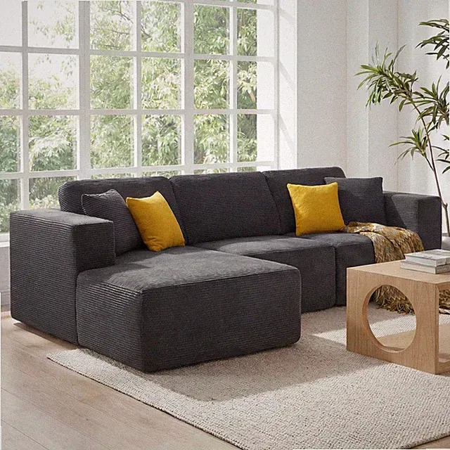 109" Cloud Sectional Couch, Boneless Modular Sofa with L-Shape Chaise