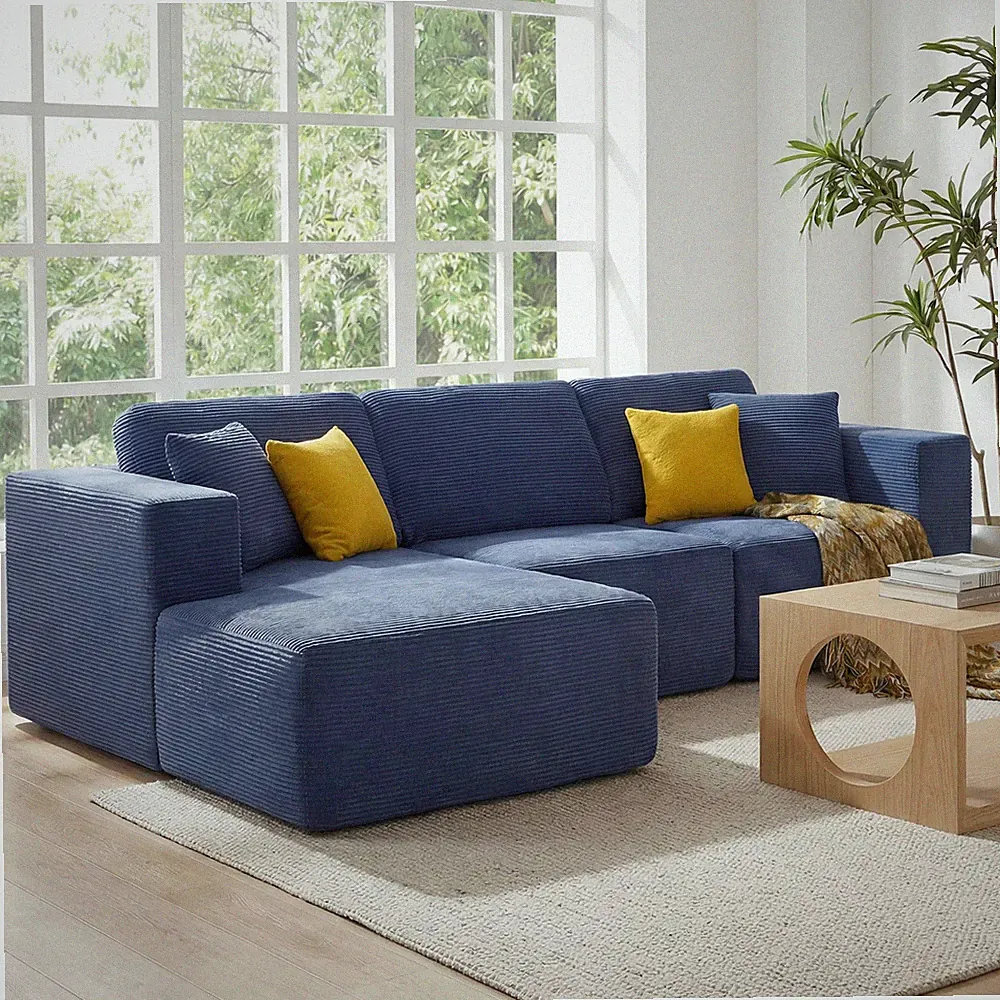 109" Cloud Sectional Couch Modular Sofa L-Shape Chaise Deep Seat Corduroy