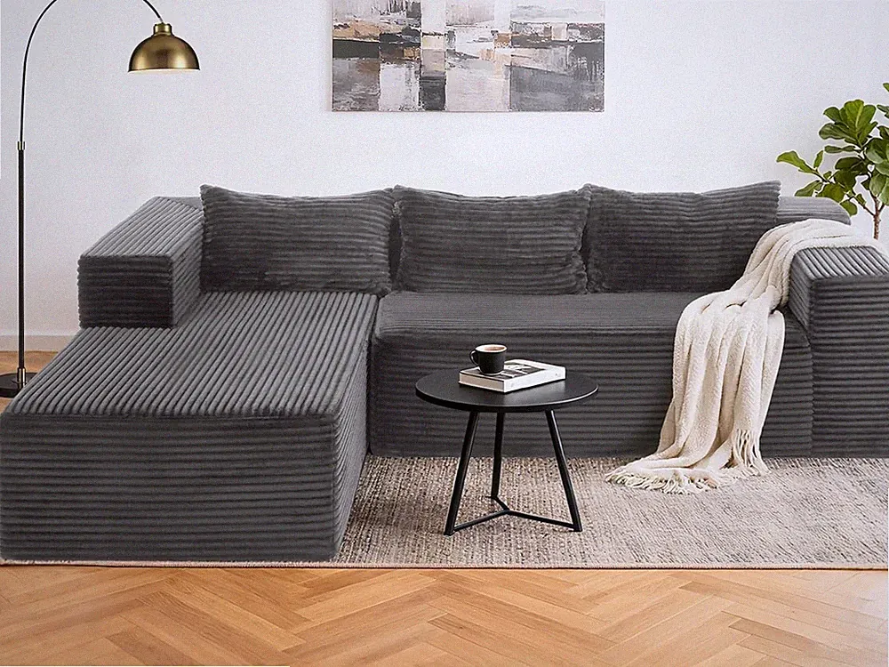 109" Cloud Sectional Couch w/L-Shape Chaise& Upgraded Thickened Seat No Assembly