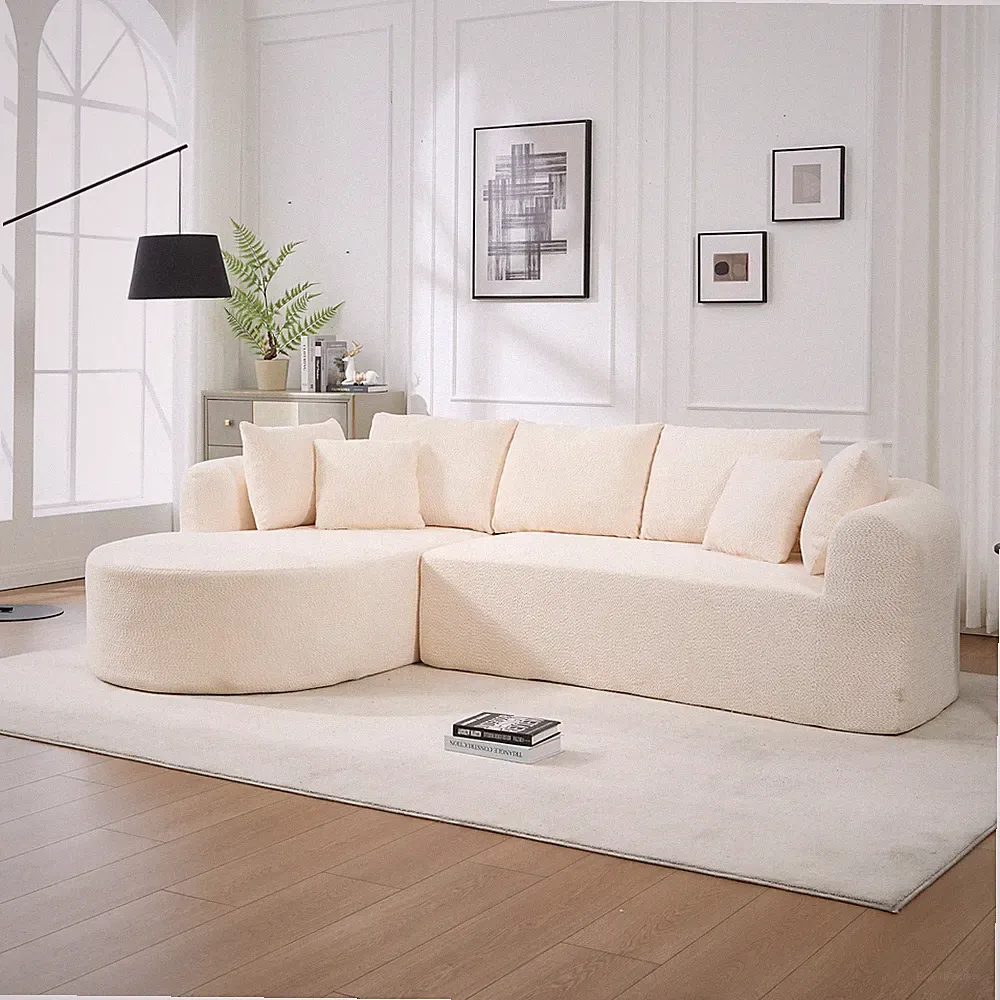 109 Inch Cloud Sectional Couch, Boneless Sofa for Living Room, Corduroy Modular