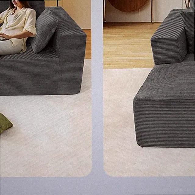 109" Modular Cloud Sofa, Deep Seat L-Shaped Sectional, Boneless Foam Couch with