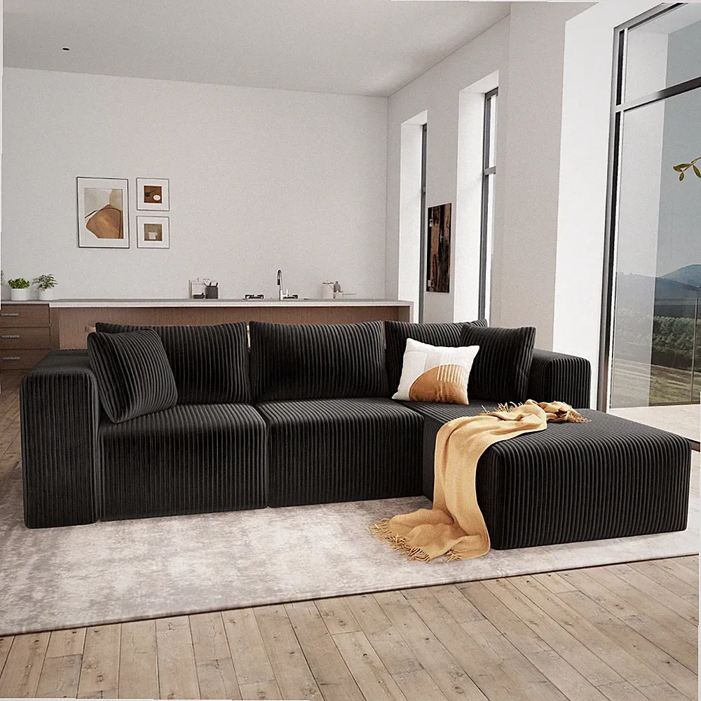 109" Modular Sectional Sofa,L-Shape Sofa Boneless Couch for Living Room