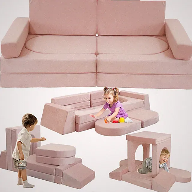 10Pcs Modular Kids Play Couch Convertible Toddler Building Sofa Child Floor Sofa