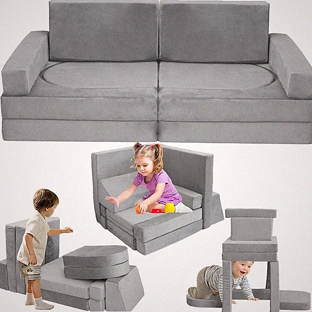 10Pcs Modular Kids Play Couch Floor Sofa Children Playroom Furniture Toddlers