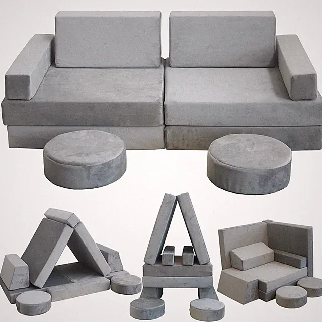 10Pcs Modular Kids Play Couch Toddler Sectional Sofa DIY Floor Folding Sofa