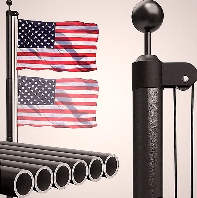 11 Gauge Heavy Duty Flag Pole Kit, 25FT Extra Thick Aluminum Flagpole for outsid