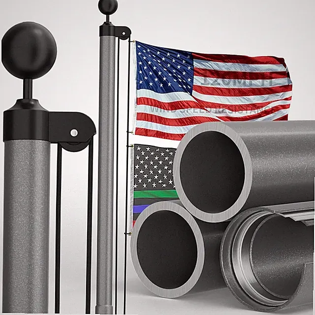 11 Gauge Heavy Duty Flag Pole with Thickened Aluminum Ball - 30FT Grey Extra Thi