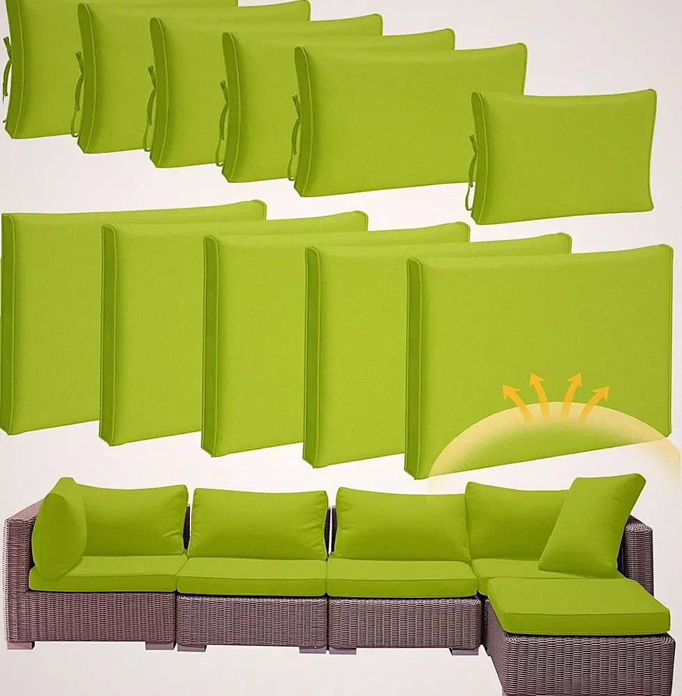 11 Pcs Waterproof Patio Cushion Covers Outdoor Sectional Furniture Wicker Rattan