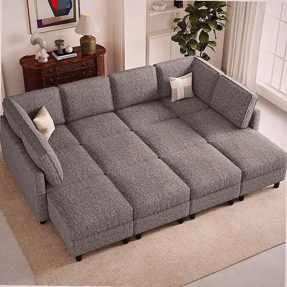 110.2" 12 Seats Modular Sectional Sofa Sleeper Sofa Big Washable Sectional Couch