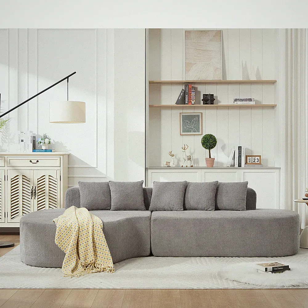 110.2" * 62" Boneless Couches for Living Room, Sectional Curved Sofa with5 Pi