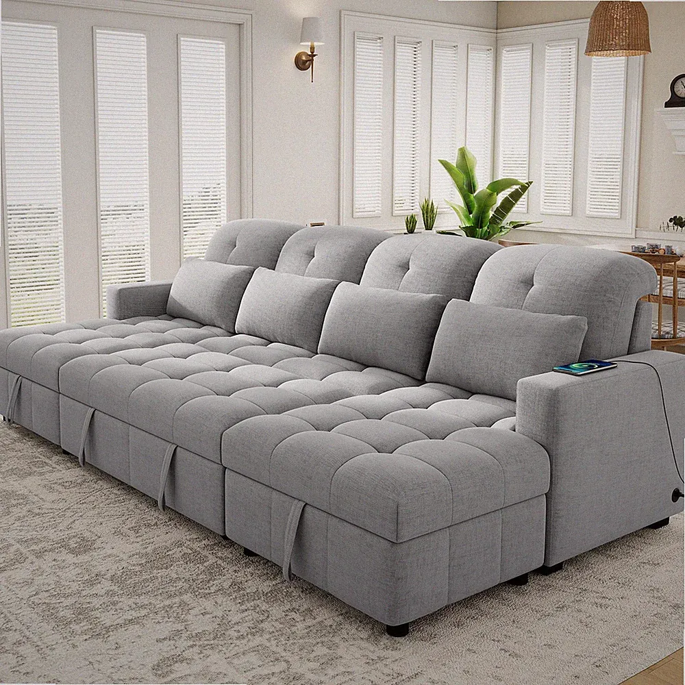 110.2" Oversized U-shaped Sofa Versatile Sectional Sofa Pull-out Sofa Bed with
