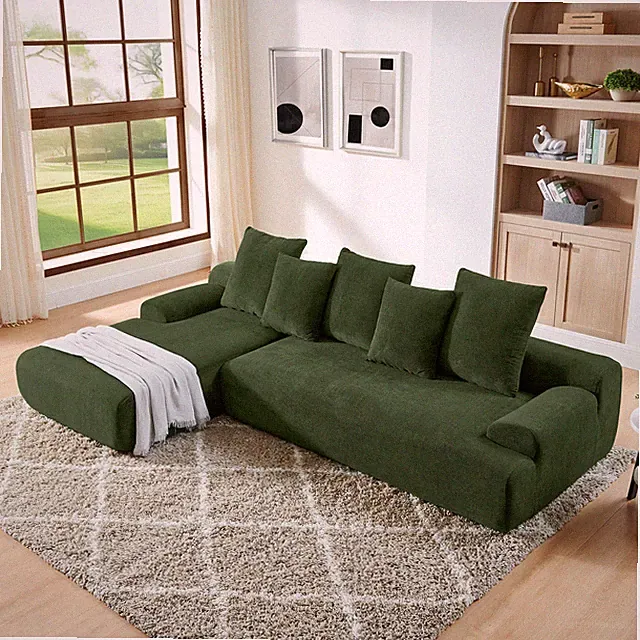 110.25x67'' Modern Upholstered L-Shape Sectional Sofa Couch, Modular Compresse