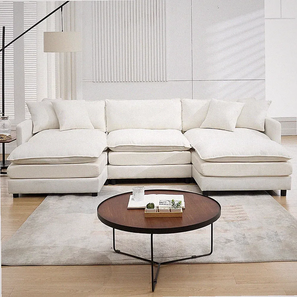 110.4" Modular Sectional Sofa, Convertible U Shaped Cloud Couch | Deep Seat Clou