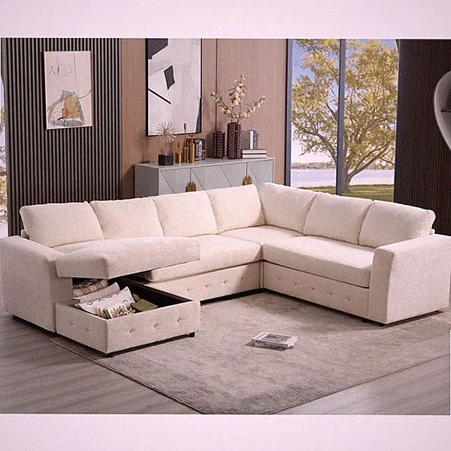 110.75" Sectional Sofa,Oversized modular sofa,Chaise Storage, Modern U Shaped C