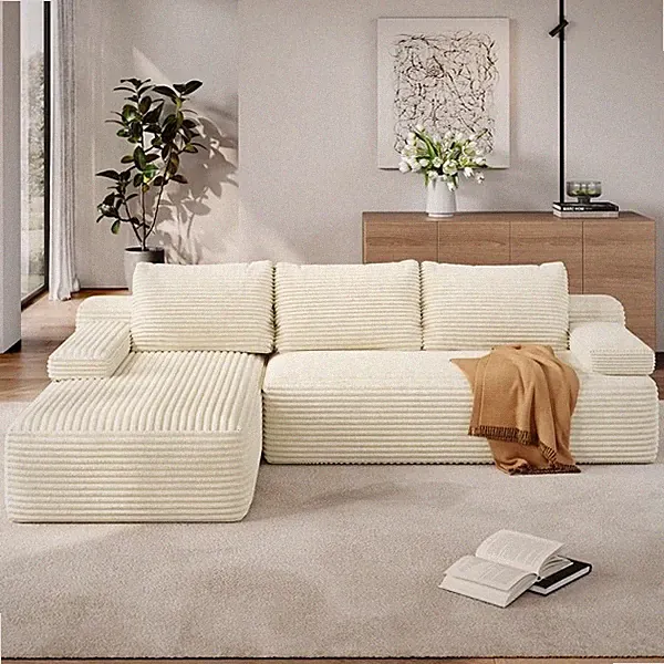 110″ L-Shaped Modular Sectional Sofa Cloud Couch Anti-scratch No Assembly