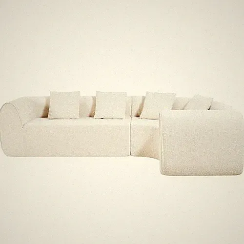 110" L-Shaped Modular Sectional Sofa HD Sponge 2-Pc Set Right Hand Facing White