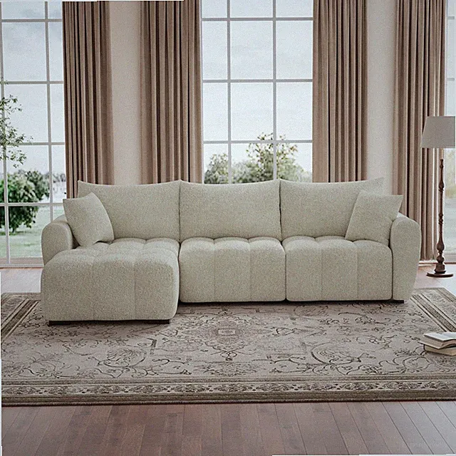 110" Modern Modular Sectional Sofa Chenille Fabric Cloud Couch L Shape Deep Seat
