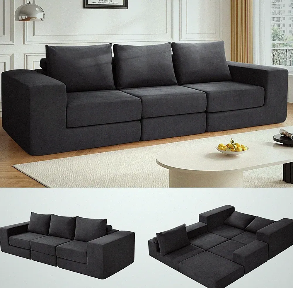 110" Modular Sectional Sofa Couches with Deep Seat, L Shaped Memory Foam Cloud