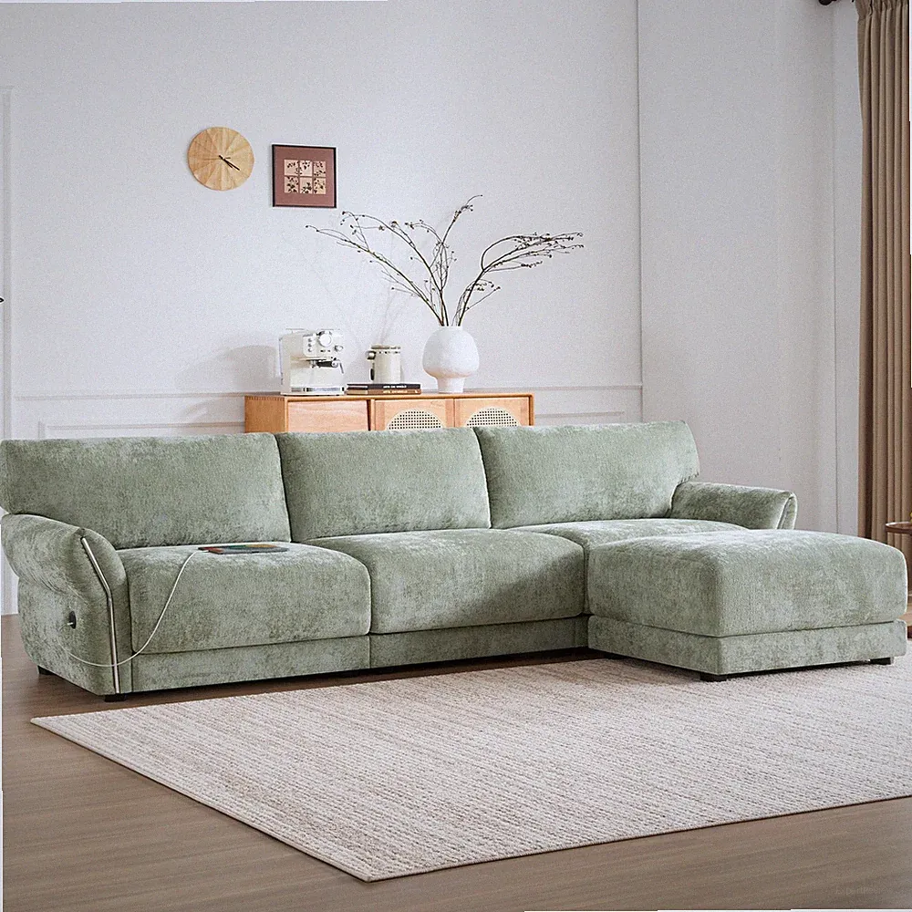 110" Modular Sectional Sofa, L-Shape with Extra-Wide Seat Cushion, USB and Type