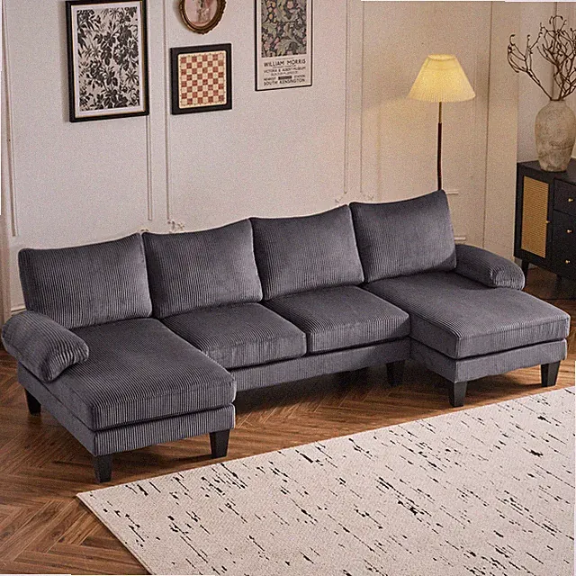 110" Sectional Couches for Living Room U Shaped Couch W/ Double Chaise 4-Seat