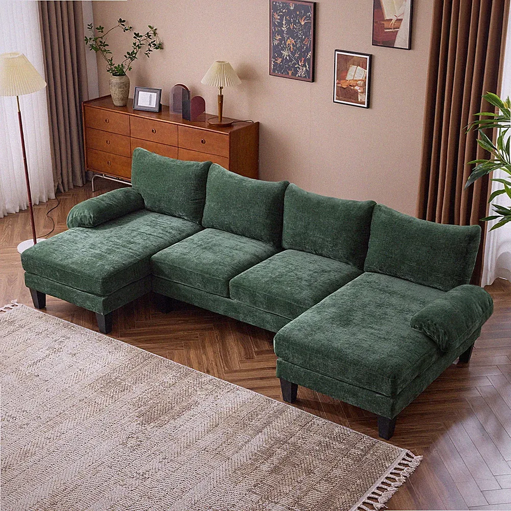 111.4" Sectional Couches for Living Room U-Shaped Sofa Couch with Double Chaise