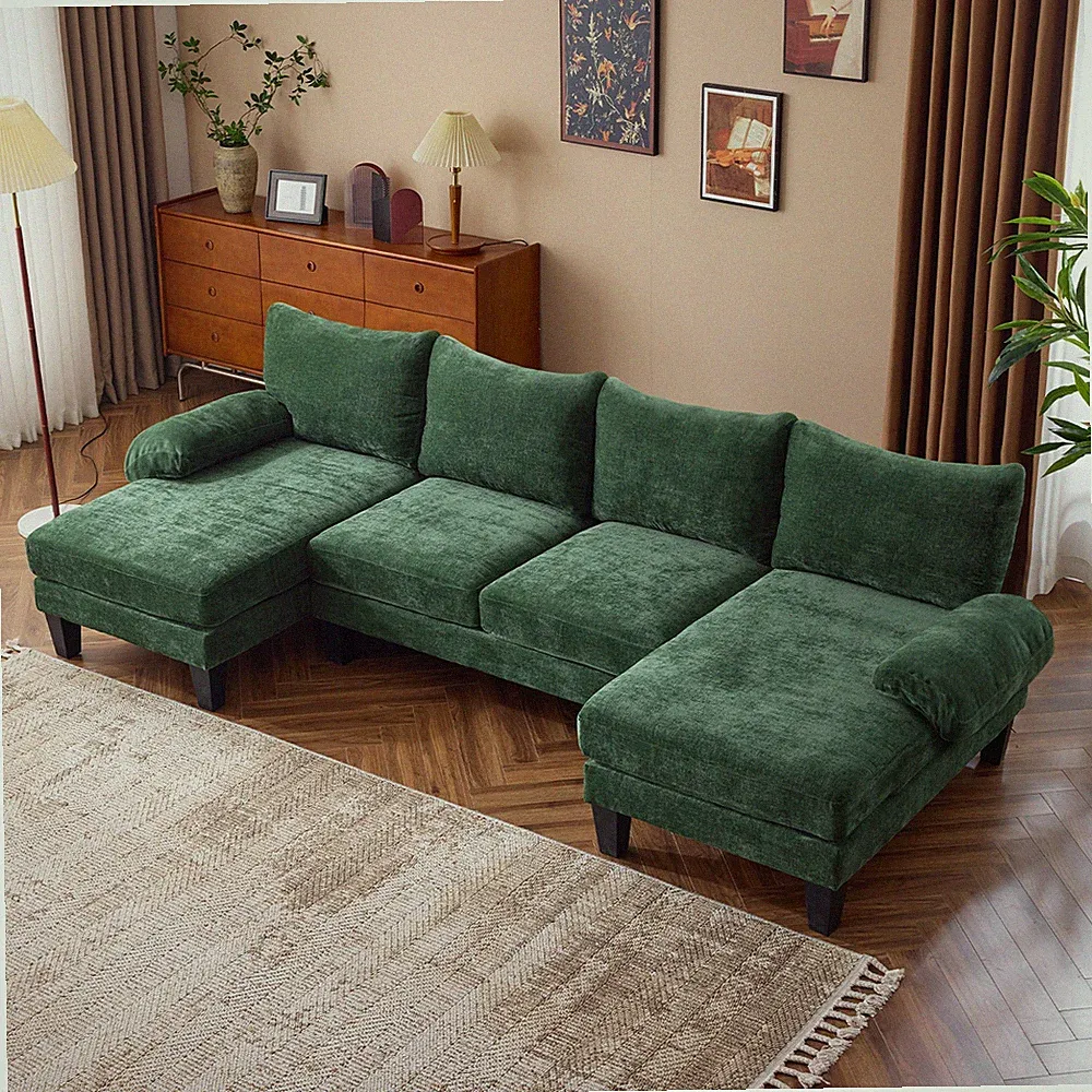 111.4" Sectional Couches for Living Room U-Shaped Sofa Couch with Double Chaise