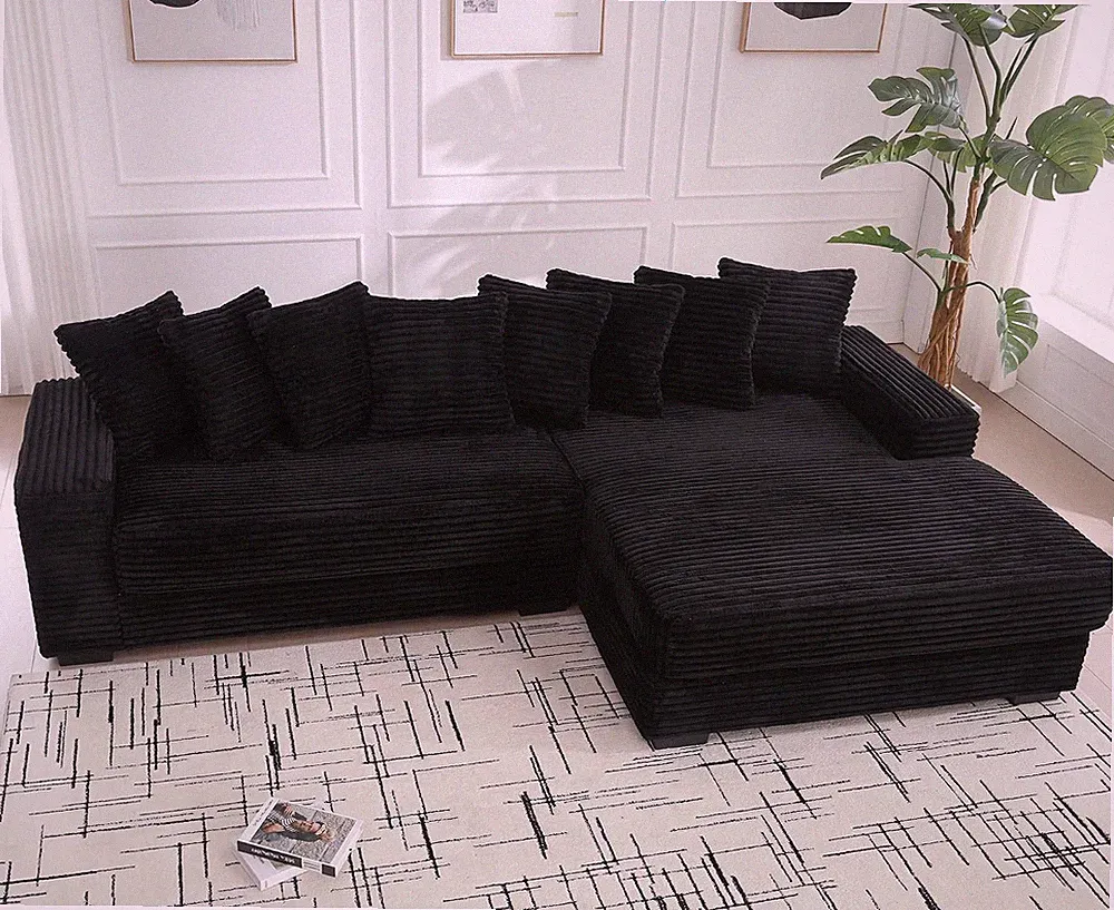 111-Inch Oversized Sectional Sofa Couch with Right Chaise Lounge for Living Room