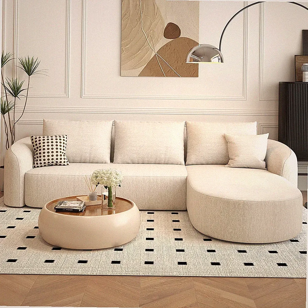 111" Modular Sectional Couches Luxury Modern Curved Back Sofa,Minimalist Comfy L