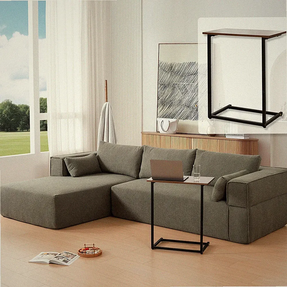 112"Modular Sectional Sofa with Free Side Table,Wide Seat,Fully Compressed,Wri
