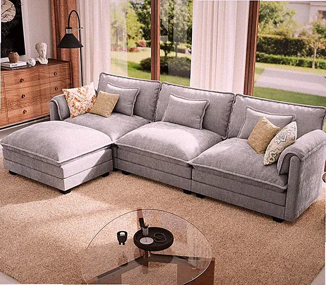 113" Oversized Modular Sectional Sofa, L Shaped Comfy Cloud Couch Sectional with
