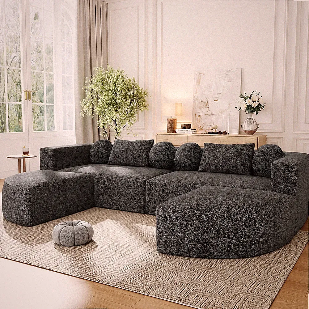 Boucle Boneless Sectional for Living Room