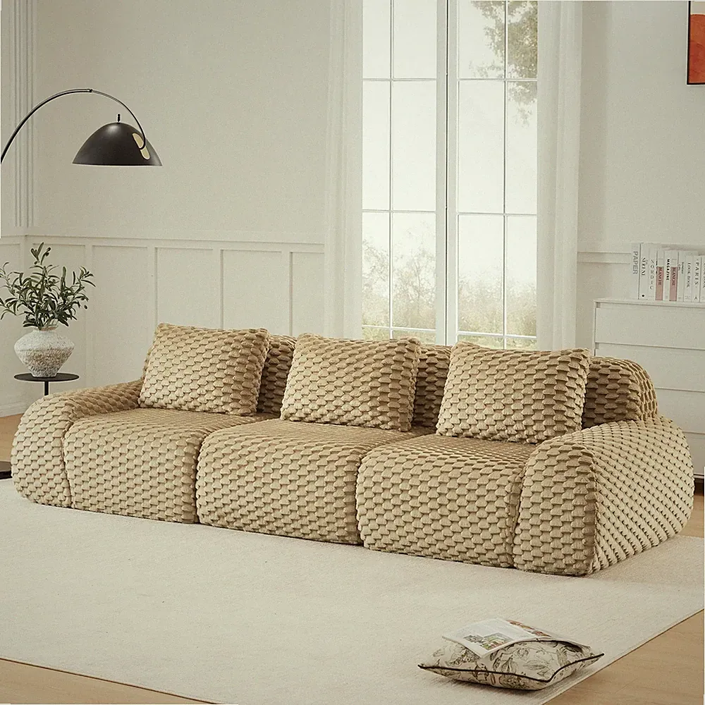 114" Modern Modular Sectional Sofa for Living Room,Flannelette Fabric,Oversized