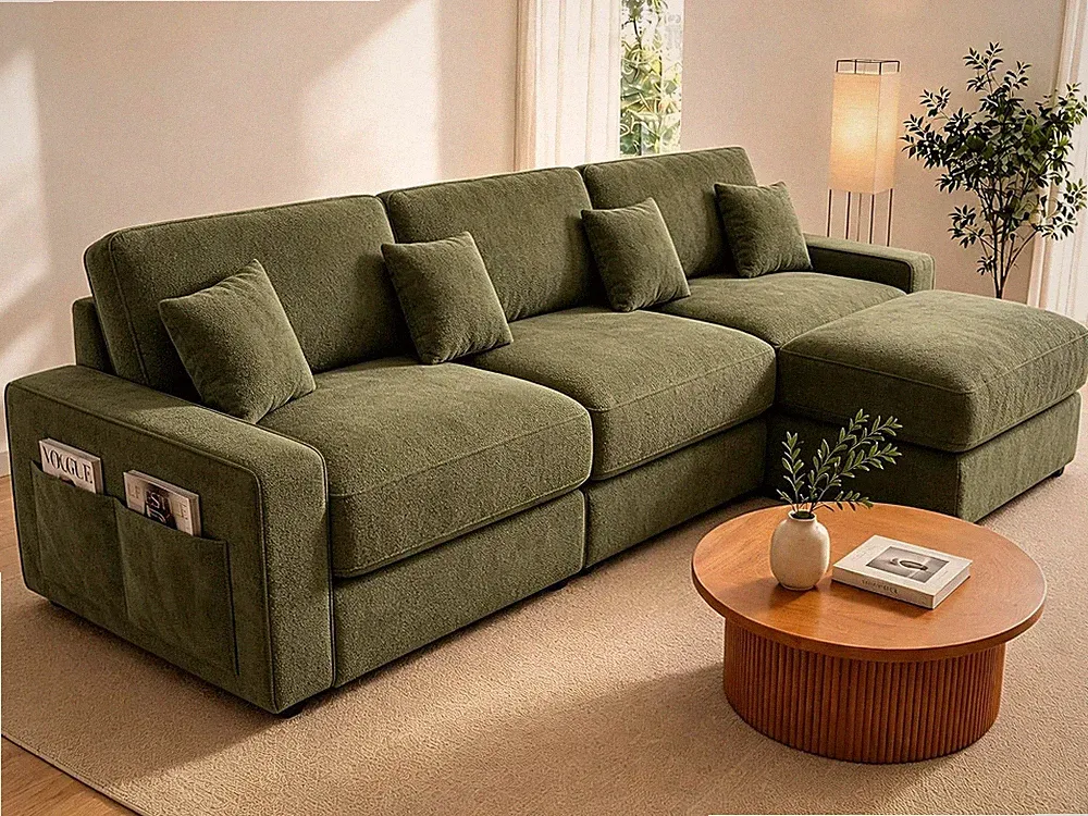 114" Modular Sectional L Shaped Sofa Couches,Oversized Cloud Couch with Movable