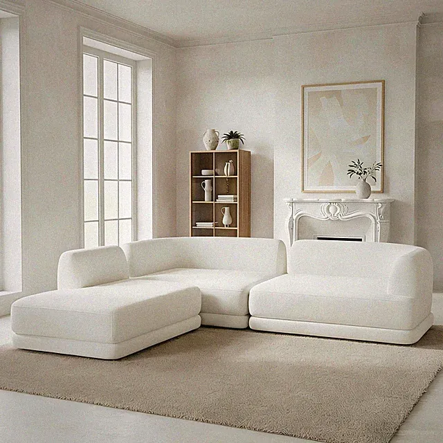 115" Modern L-Shaped Sectional Sofa with High-Density Fully Compressed Sponge an