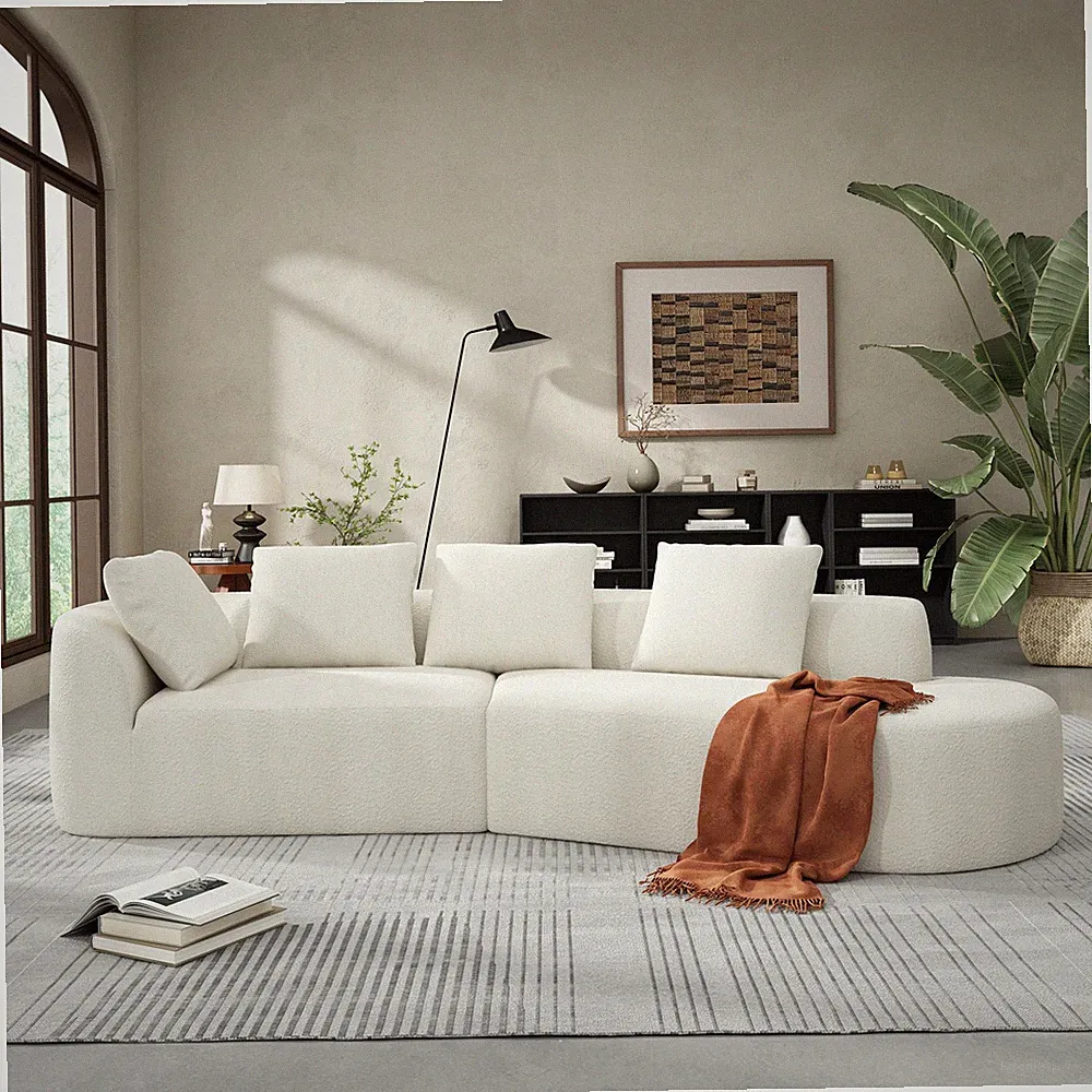 116" Modern Curved Sectional Sofa with High-Density Fully Compressed Sponge and