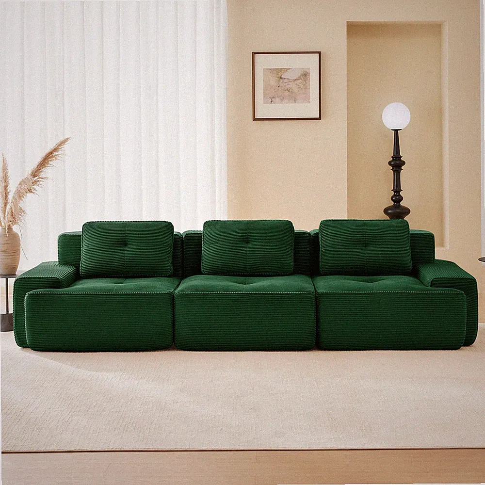 117" Modern Modular Sectional Sofa for Living Room, Corduroy Fabric,Oversized