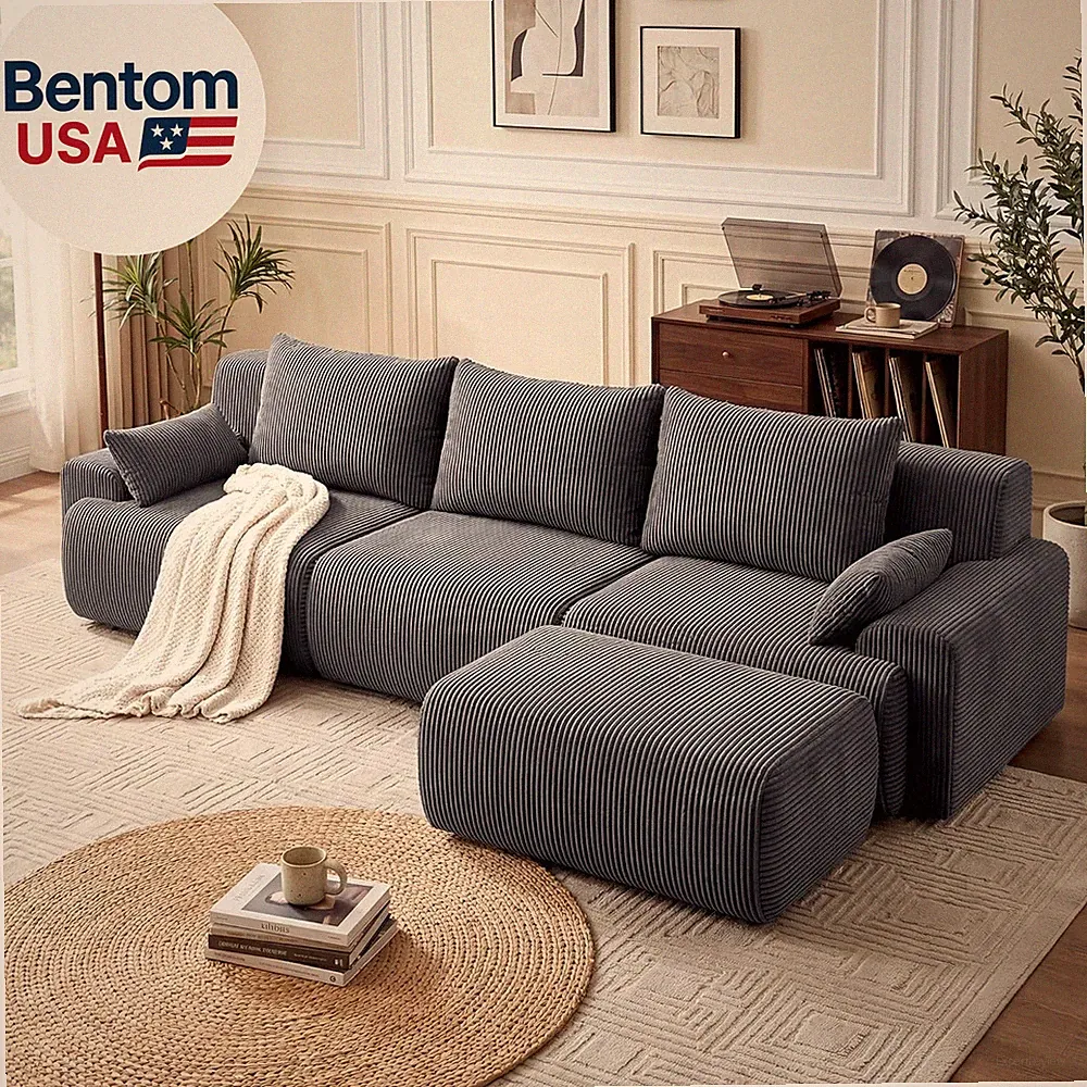 118'' Sectional Boneless Oversize Modular Couches, Curved Cloud Sectional Couche