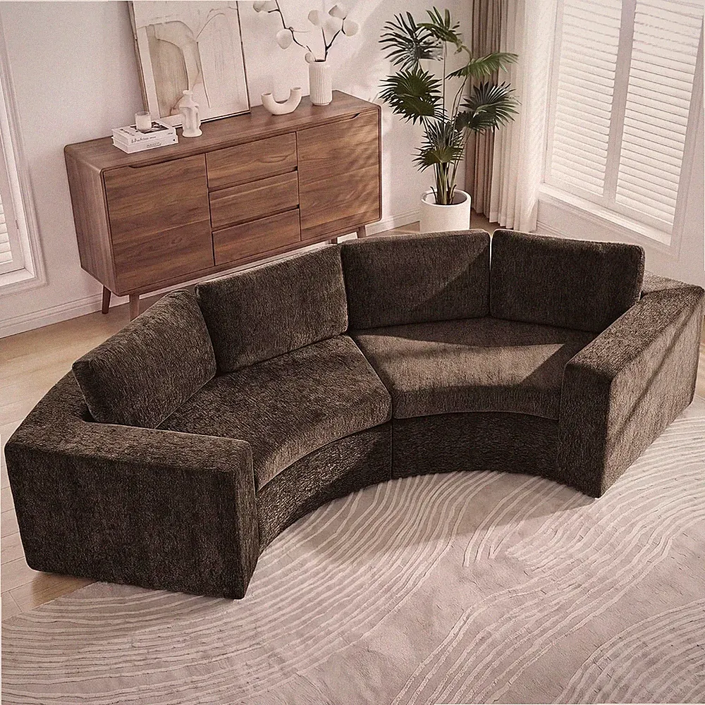 119'' Curved Sofa, Oversized round Boneless Sofas, 4 Seater Cloud Couch with Dee